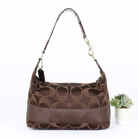 Coach Y2K Signature Stripe Brown Hobo Bag - Picture 6 of 9
